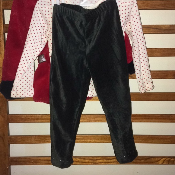 Girls 3pc set Red Faux Fur Jkt w LS Tee & Pants 3t - Picture 6 of 6